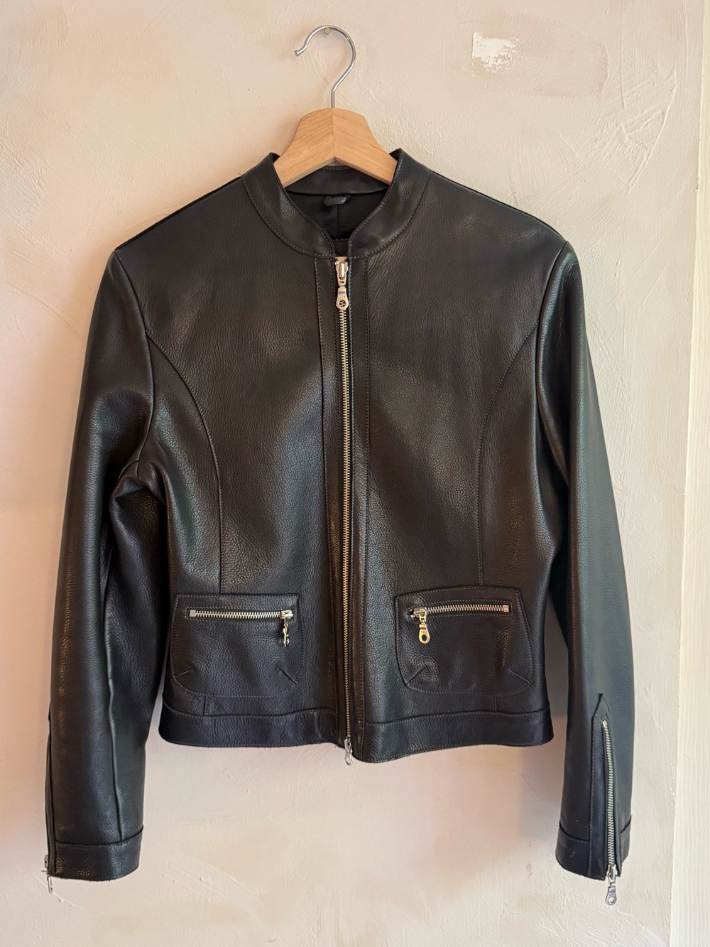 Roots | Leather Moto Jacket | Women's | Sz 8 | Black Genuine Leather | Zip up